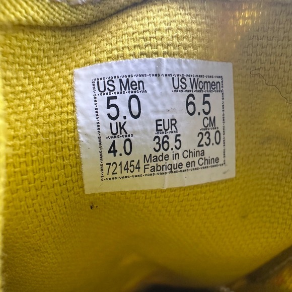 Vans Old Skool Floral Print‎ Yellow 60s groovy Women Size 6.5 psychedelic trippy - Picture 5 of 6